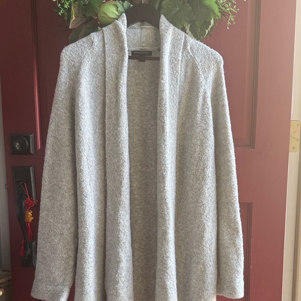 Banana Republic Open-Front Sweater Cardigan – Soft Gray – Size S